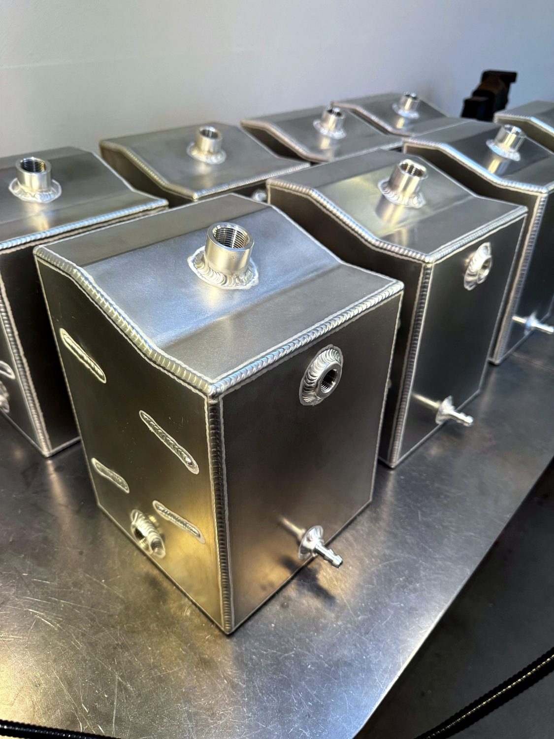 A batch of TIG-welded aluminium tanks fabricated by Redwells Engineering